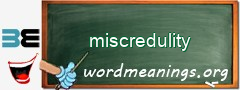 WordMeaning blackboard for miscredulity